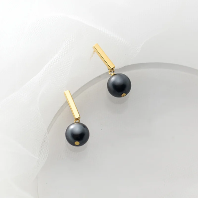 925 Silver Pearl Vintage Drop Earrings Gothic Wedding Jewelry