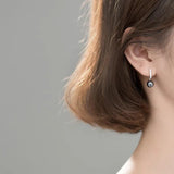 925 Silver Pearl Vintage Drop Earrings Gothic Wedding Jewelry