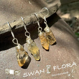Natural Citrine Earrings Silver 925 Hanging Earrings Gemstone Women High Jewelry