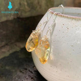 Natural Citrine Earrings Silver 925 Hanging Earrings Gemstone Women High Jewelry