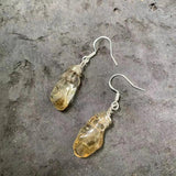 Natural Citrine Earrings Silver 925 Hanging Earrings Gemstone Women High Jewelry