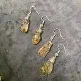 Natural Citrine Earrings Silver 925 Hanging Earrings Gemstone Women High Jewelry
