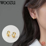 925 Silver Vintage Star Hoop Earrings Women Statement Ear Charm Jewelry
