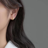 925 Silver Vintage Star Hoop Earrings Women Statement Ear Charm Jewelry