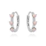 925 Silver Pink Opal Hoop Earrings Ins Style Cartilage Oorbellen