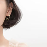 TrustDavis 925 Silver Hoop Earring Beauty Figure S925 Earrings