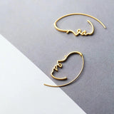 TrustDavis 925 Silver Hoop Earring Beauty Figure S925 Earrings
