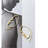 TrustDavis 925 Silver Hoop Earring Beauty Figure S925 Earrings