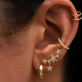 925 Sterling Silver Horse Eye Opal Hoop Earrings
