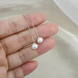 925 Silver Freshwater Pearl Long Earrings for Women