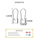925 Silver Paper Clip Hoop Earrings Party Lock Accessory Gift
