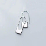 925 Silver Paper Clip Hoop Earrings Party Lock Accessory Gift