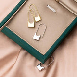 925 Silver Paper Clip Hoop Earrings Party Lock Accessory Gift