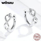 Real 925 Sterling Silver Infinite Love Stud Earrings for Women
