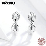 Real 925 Sterling Silver Infinite Love Stud Earrings for Women