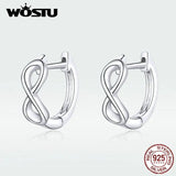 Real 925 Sterling Silver Infinite Love Stud Earrings for Women