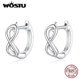 Real 925 Sterling Silver Infinite Love Stud Earrings for Women