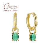 CZ 925 Silver Egg-shaped Drop Earrings for Wedding