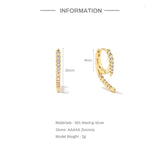 S925 Classic Zircon Hoop Earrings for Women