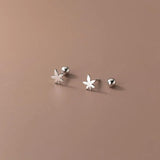 925 Silver Maple Leaf Stud Earrings for Students