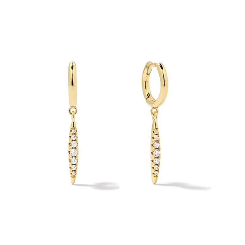 Sterling Silver Zirconia Pendant Hoop Earrings