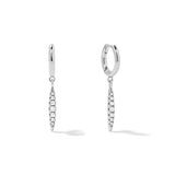 Sterling Silver Zirconia Pendant Hoop Earrings