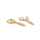 Sterling Silver Zirconia Pendant Hoop Earrings