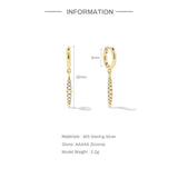 Sterling Silver Zirconia Pendant Hoop Earrings