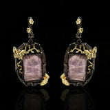 Vintage Two Tone Drop Earrings Court Style Tungsten Dangle Earrings