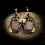 Vintage Two Tone Drop Earrings Court Style Tungsten Dangle Earrings