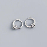 Karopel Silver 925 Hoop Earrings Zircon Inlaid Round Circle Dainty Women Jewelry