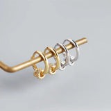 Karopel Silver 925 Hoop Earrings Zircon Inlaid Round Circle Dainty Women Jewelry
