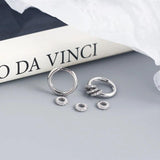 Karopel Silver 925 Hoop Earrings Zircon Inlaid Round Circle Dainty Women Jewelry
