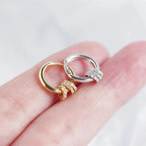 Karopel Silver 925 Hoop Earrings Zircon Inlaid Round Circle Dainty Women Jewelry