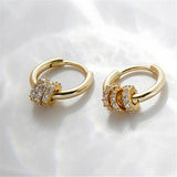 Karopel Silver 925 Hoop Earrings Zircon Inlaid Round Circle Dainty Women Jewelry
