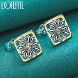 925 Silver Flower Stud Earrings Wedding Party Jewelry