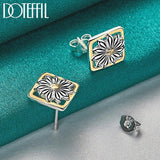 925 Silver Flower Stud Earrings Wedding Party Jewelry