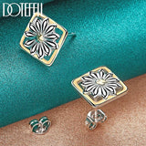 925 Silver Flower Stud Earrings Wedding Party Jewelry