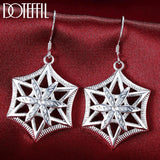 925 Silver Geometric Drop Earrings for Women Wedding Party Jewelry