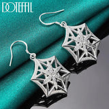 925 Silver Geometric Drop Earrings for Women Wedding Party Jewelry