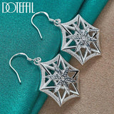 925 Silver Geometric Drop Earrings for Women Wedding Party Jewelry