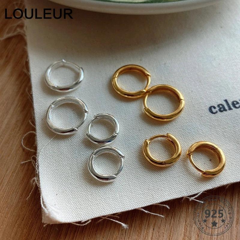 LouLeur 925 Sterling Silver 10mm/15mm Hoop Earrings