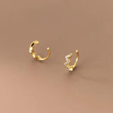 925 Sterling Silver Wave Zircon Ear Clip On Earrings for Women