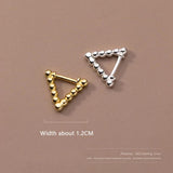 925 Silver Triangle Bead Hoop Earrings for Women