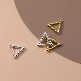 925 Silver Triangle Bead Hoop Earrings for Women