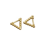 925 Silver Triangle Bead Hoop Earrings for Women