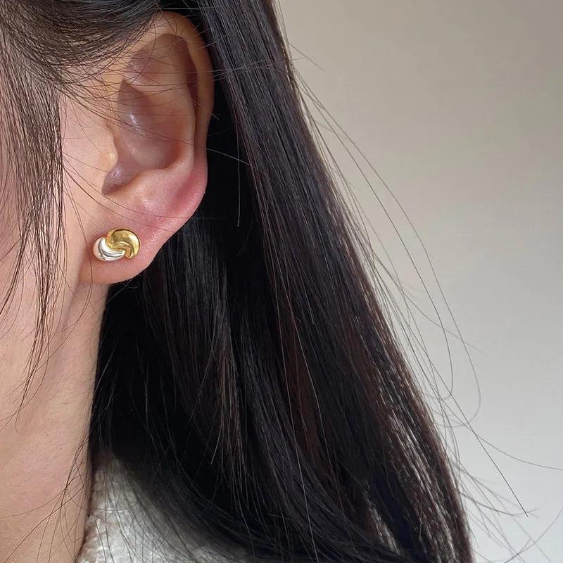 925 Silver Stud Earrings For Women, Double Beans Earings