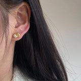 925 Silver Stud Earrings For Women, Double Beans Earings