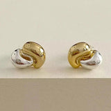 925 Silver Stud Earrings For Women, Double Beans Earings