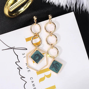 Geometric Rhombus Resin Acrylic Earrings